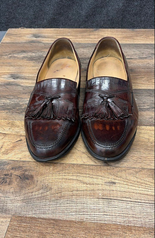Johnston & Murphy Brown Leather Tassel Kiltie Loafers Men's Shoes Size 12 M