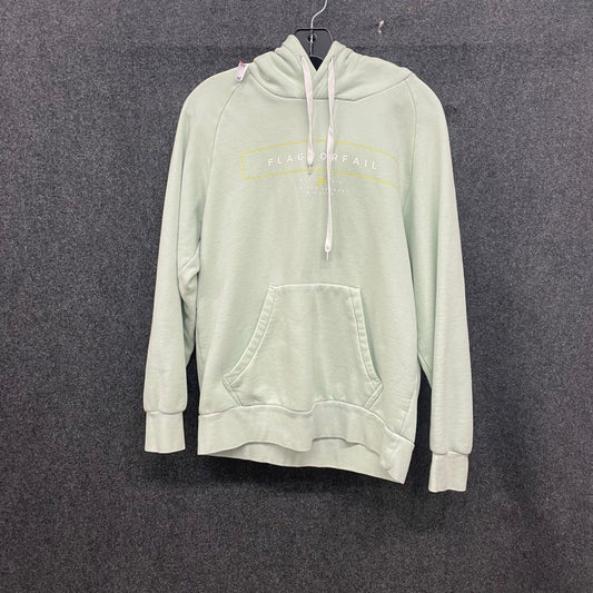Flag Nor Fail Men's Mint Green Est 2010 Graphic Pullover Hoodie Size M