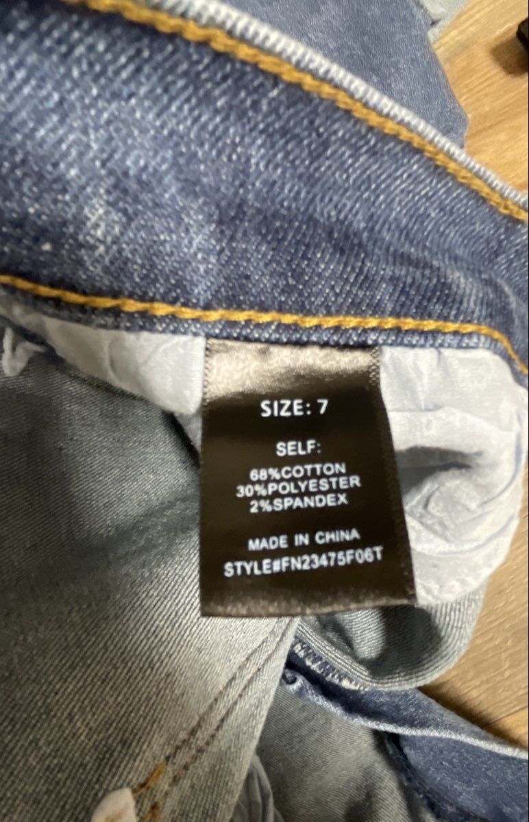 Fashion Nova Women's Blue High Rise Straight Leg Jeans Acid Wash Faded Sz 7