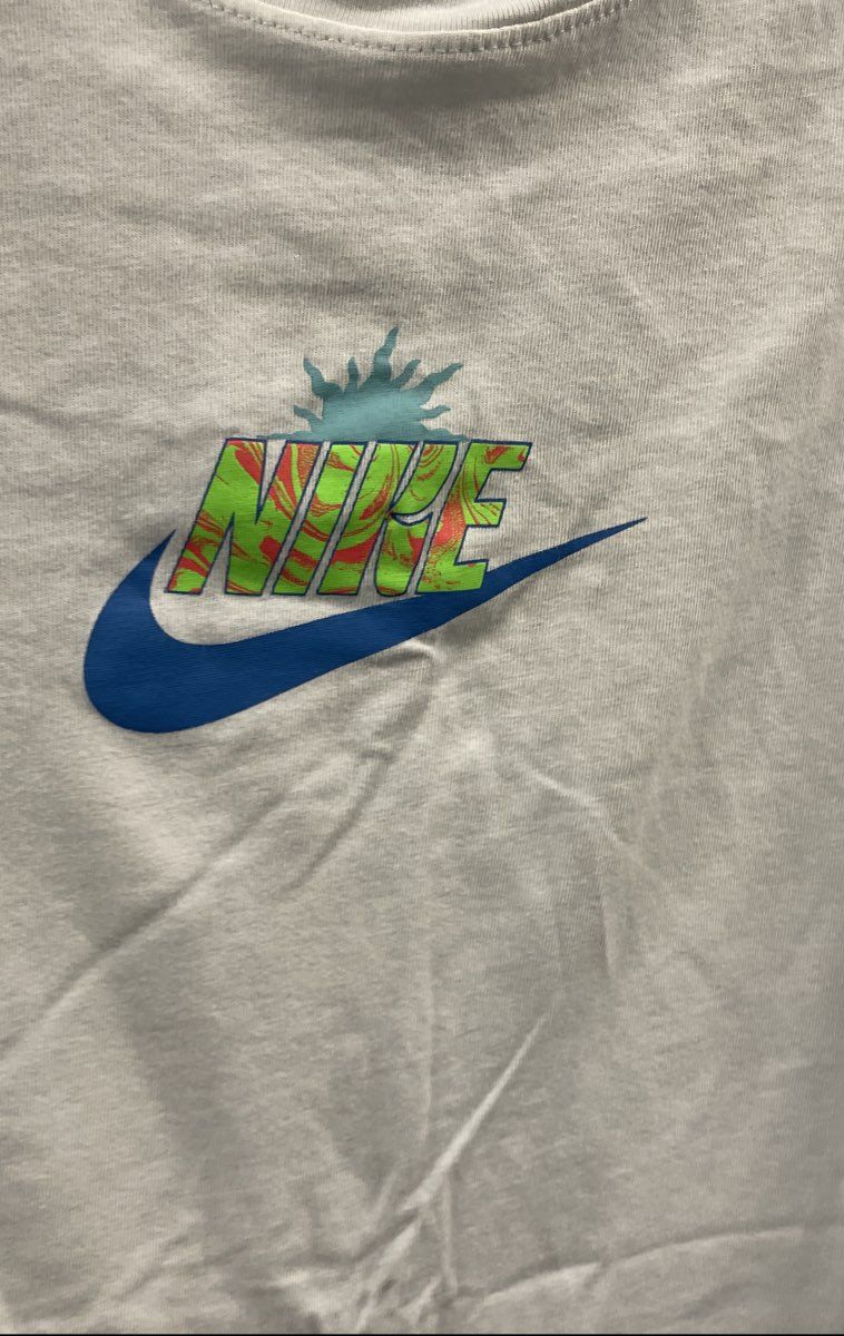 Nike Men's White Just Do It Tropical Beach Graphic T-Shirt Size XL