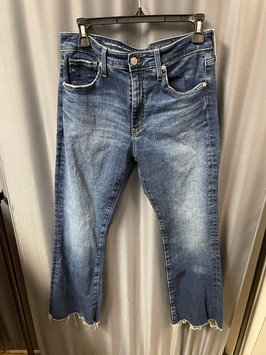 AG Adriano Goldschmied Farrah Boot Crop Mid-Rise Raw Hem Jeans Size 29