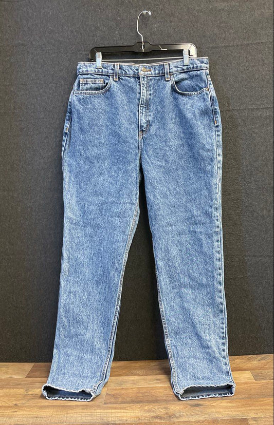 American Apparel Women's Acid Wash High-Waist Jeans Blue Cotton Denim Sz 32