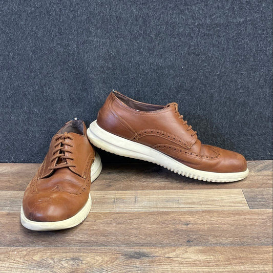 Cole Haan Grand Crosscourt Brown Leather Wingtip Oxford Shoes Men's Size 9.5 M