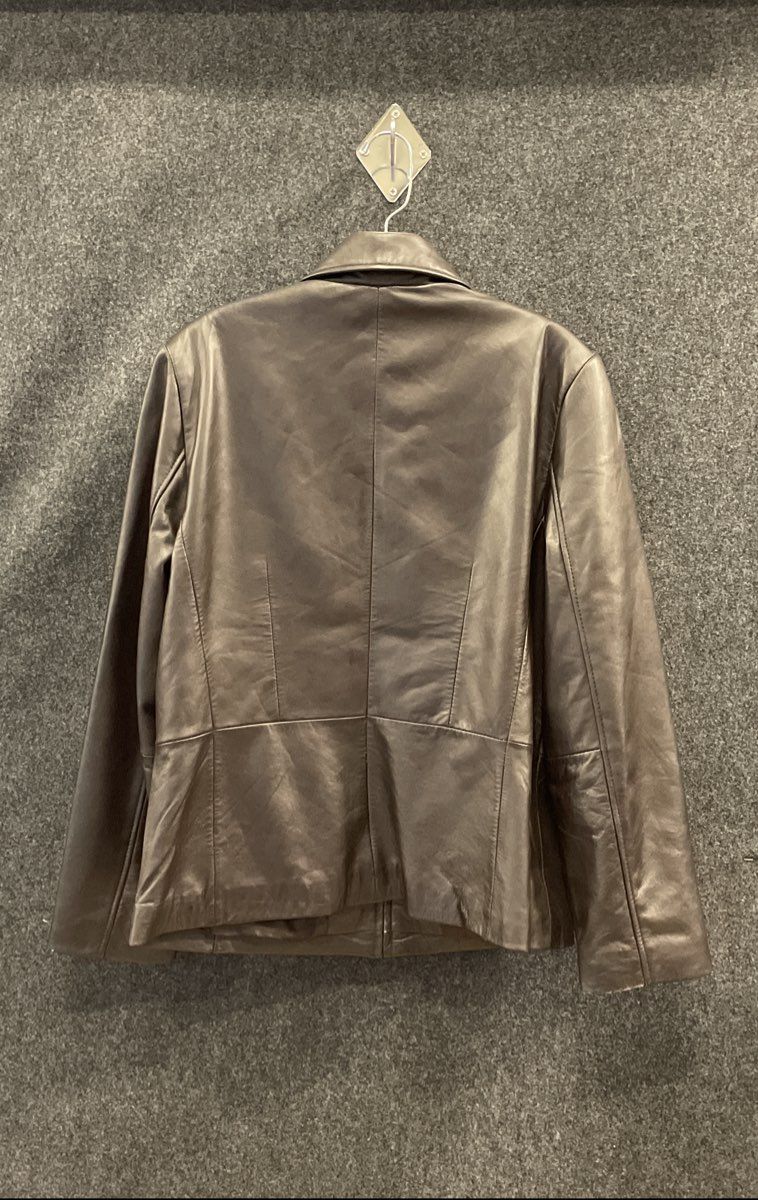 Croft & Barrow Women's Brown Lambskin Leather Full Zip Jacket Outerwear Sz M