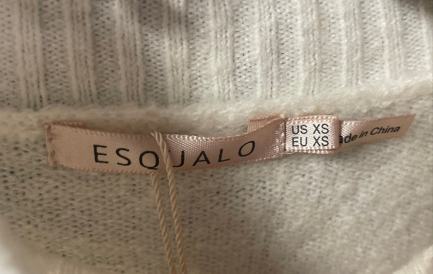 Esqualo Women's Off White Mock Neck Camel Wool Blend Sweater Dress XS NWT