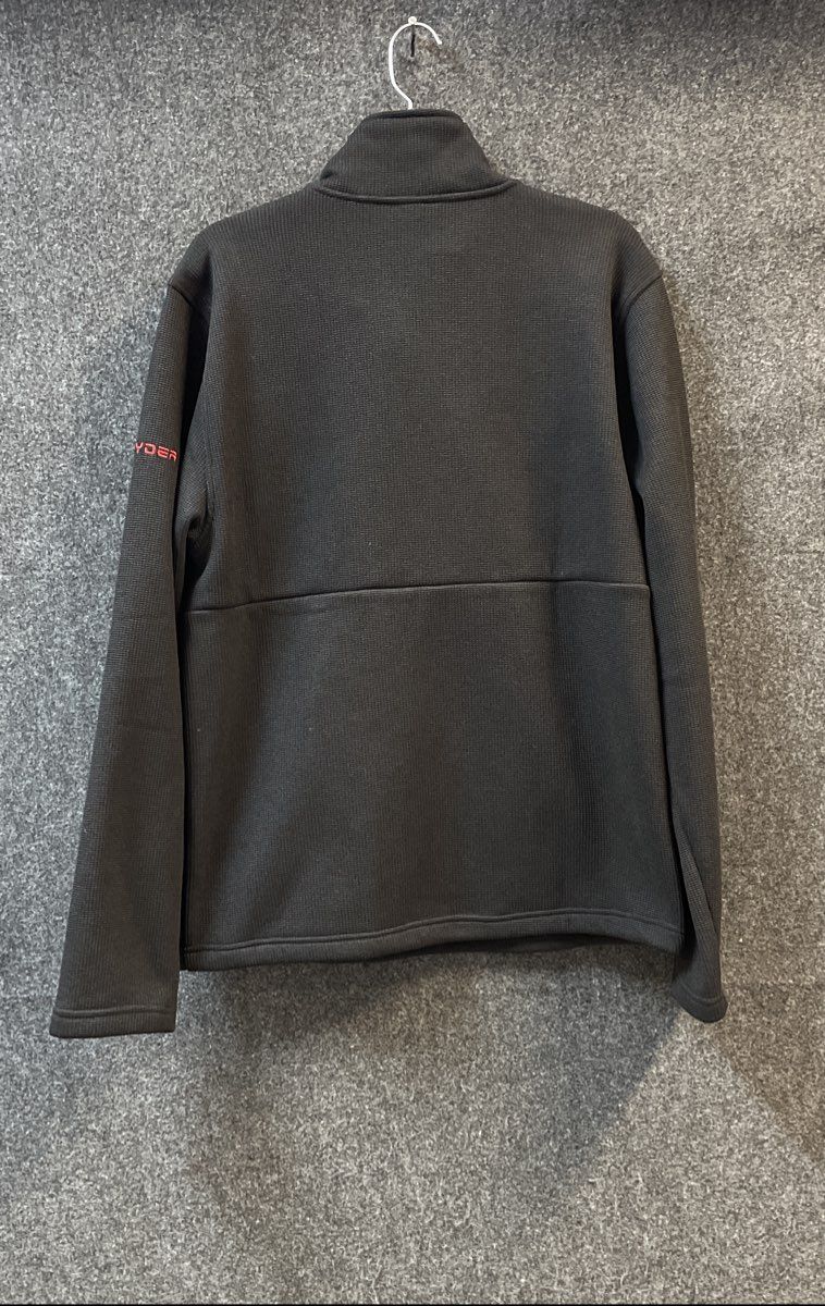 Spyder Men's Black 1/4 Zip Waffle Knit Fleece Pullover Sweater Size Medium