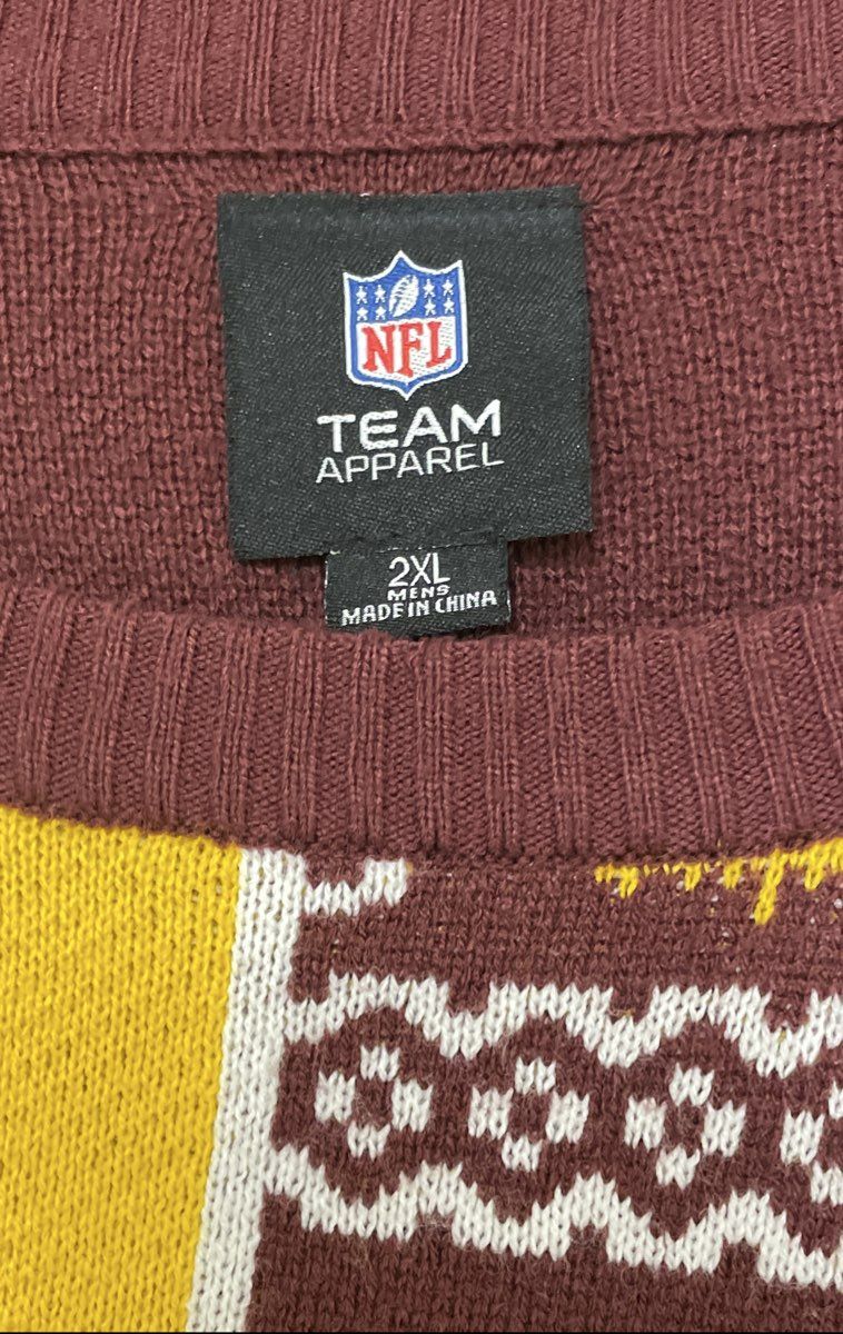 NFL Team Apparel Men's Washington Commanders Holiday Fair Isle Sweater Sz 2XL