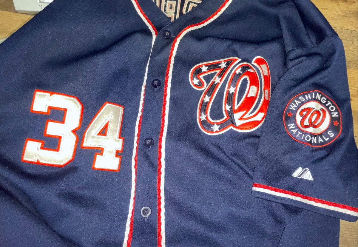 Vintage 2010s Washington Nationals Bryce Harper #34 Jersey Majestic Sz 56