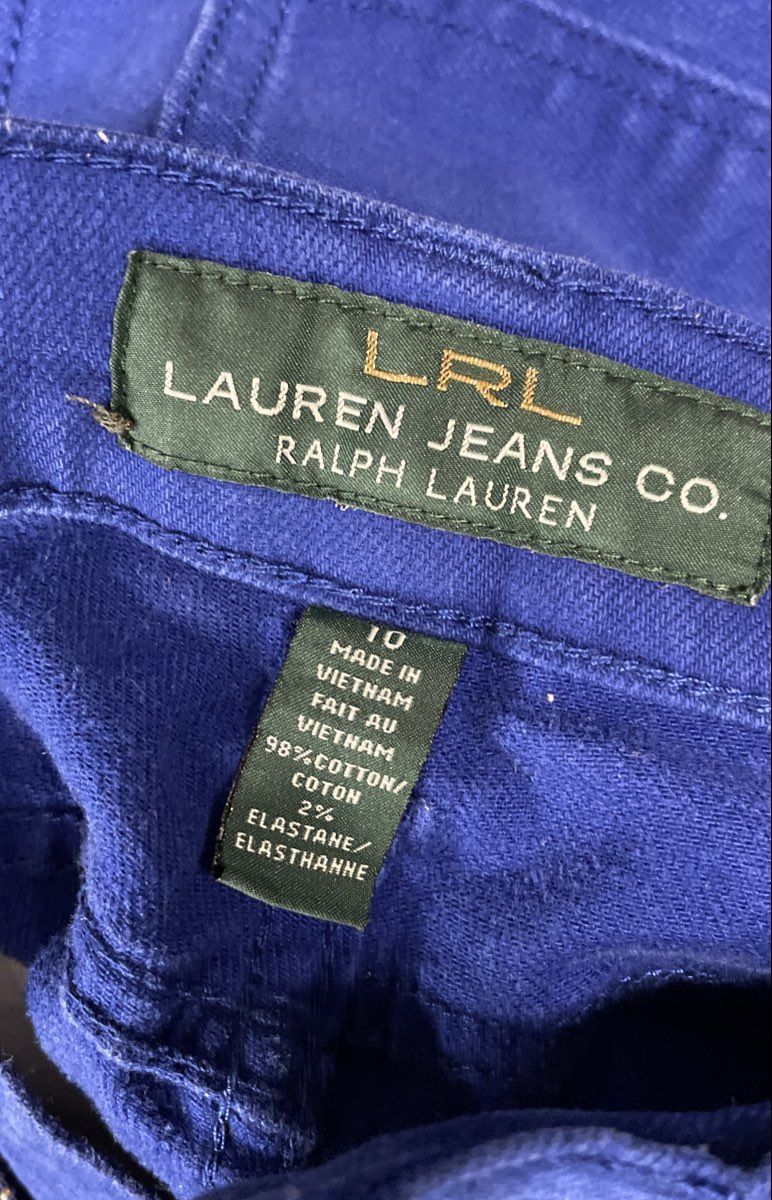 Ralph Lauren Women's Royal Blue Slim Straight Jeans Zipper Detail Size 10