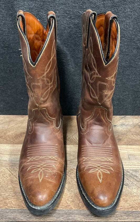 Vintage 2003 American West 69311 Brown Leather Western Cowboy Boots Size 10 D