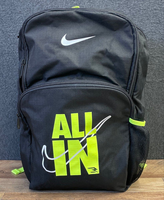 Nike Black Neon Green All In Graphic Backpack School Bag NWT