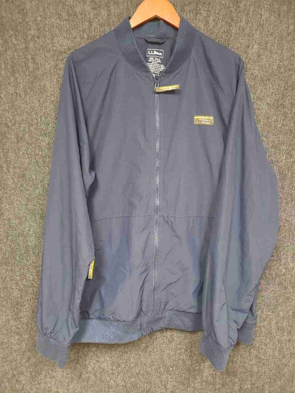 L.L. Bean Men's Blue Fleece Lined Recycled Nylon Warm-Up Jacket XXL