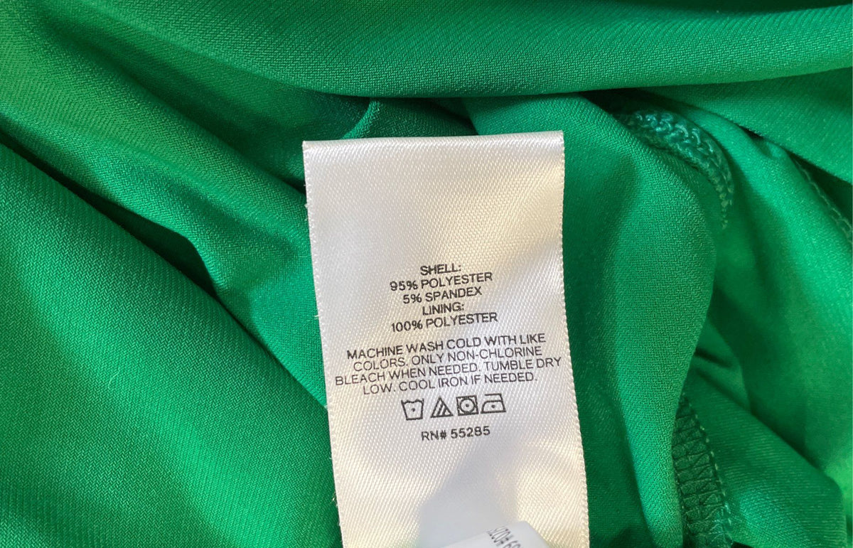Express Women's Green V-Neck Long Puff Sleeve Ruched Cuff Bodysuit Sz XL NWT