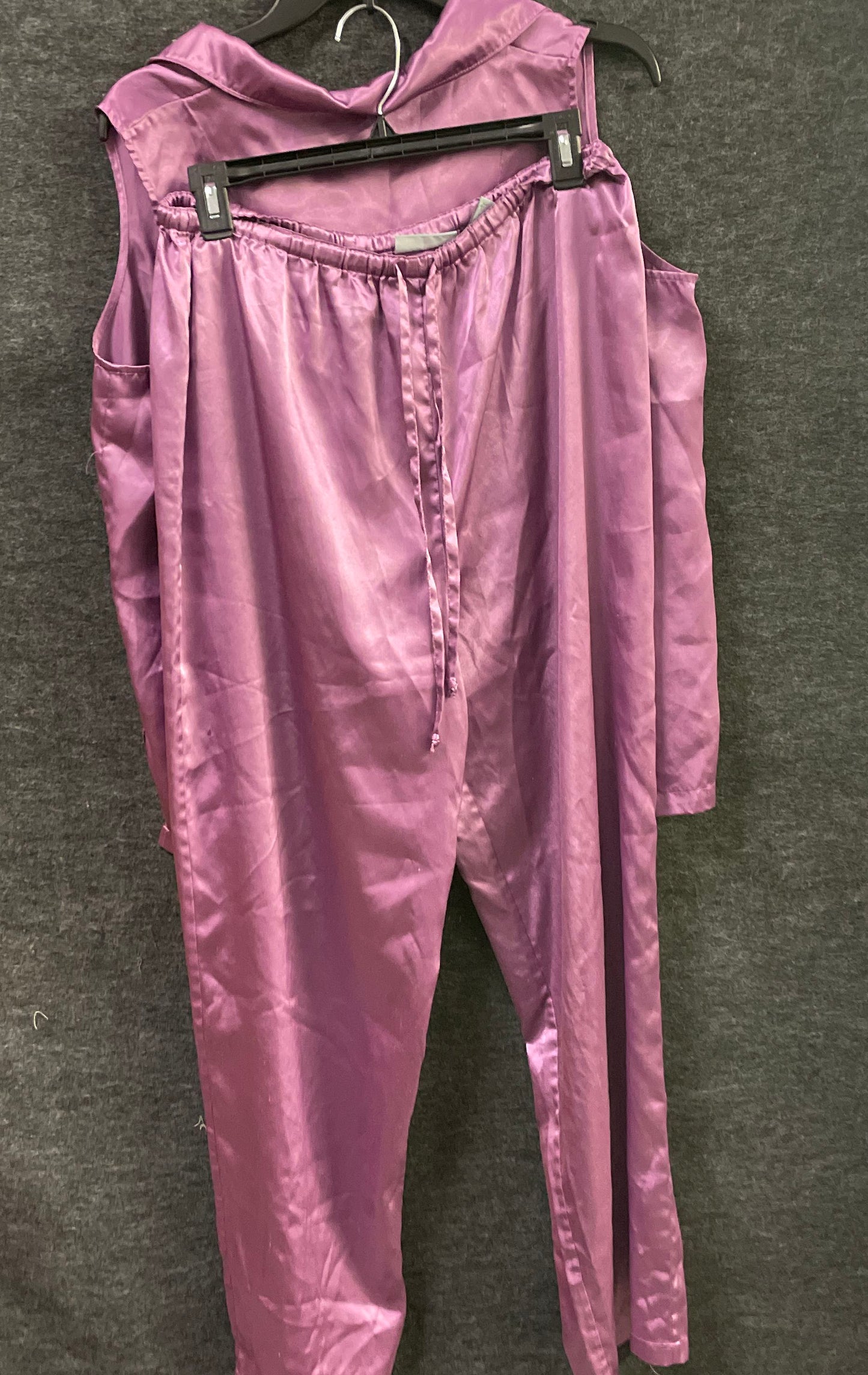 Vintage 90s Valerie Stevens Women's Purple 2pc Pajama Set Sleeveless Top Pants L