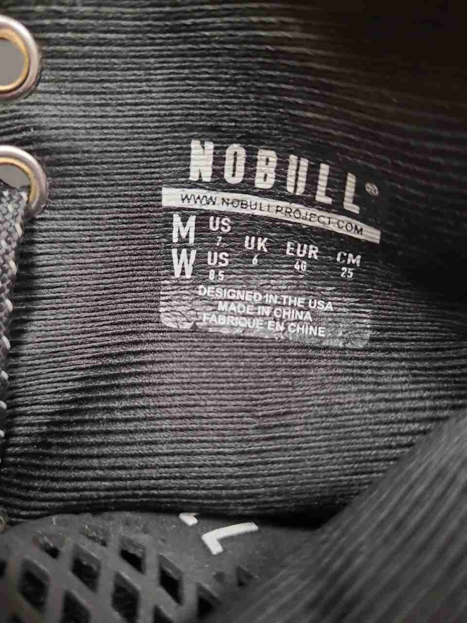 NOBULL High-Top Mesh Black Gum Training Shoes Men's Size 7 Women's 8.5