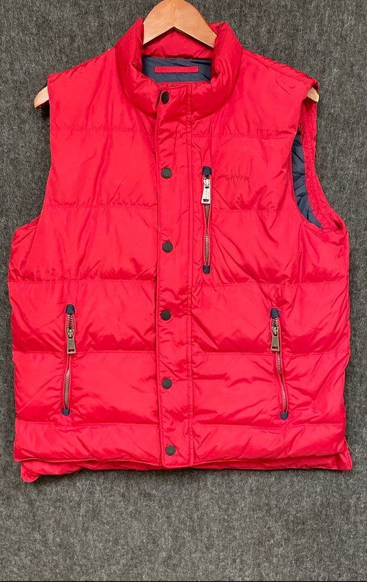 Orvis Men's Classic Collection Puffer Vest Red Down Insulated Snap Front Sz M