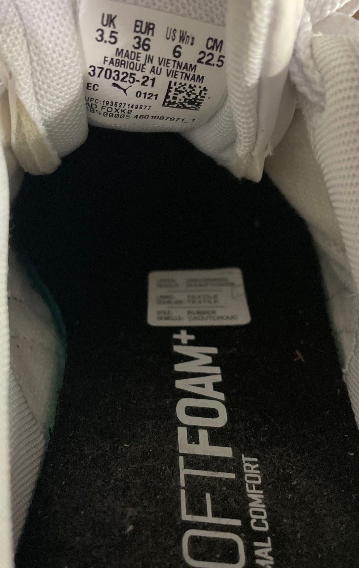 Puma Carina White Black Women's Platform Sneakers Size 6