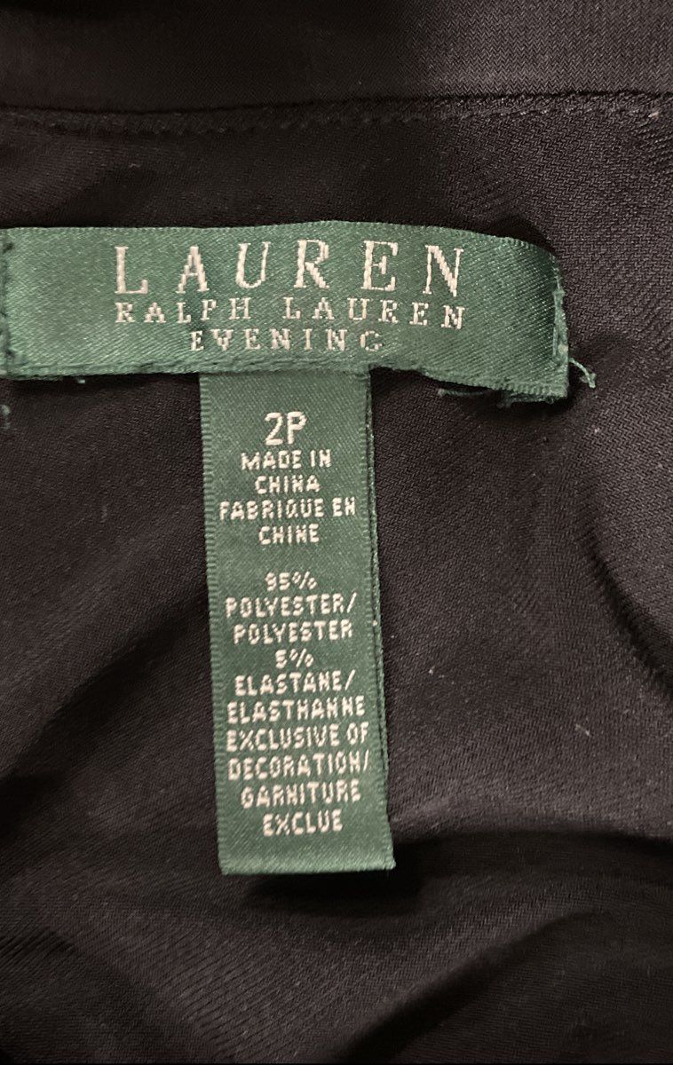 Lauren Ralph Lauren Evening Women's Black One Shoulder Ruched Brooch Gown Sz 2P