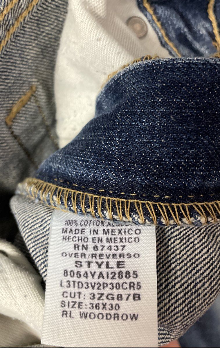 Vintage Y2K Polo Jeans Co Men's Blue Woodrow Straight Leg Denim Jeans Sz 36x30