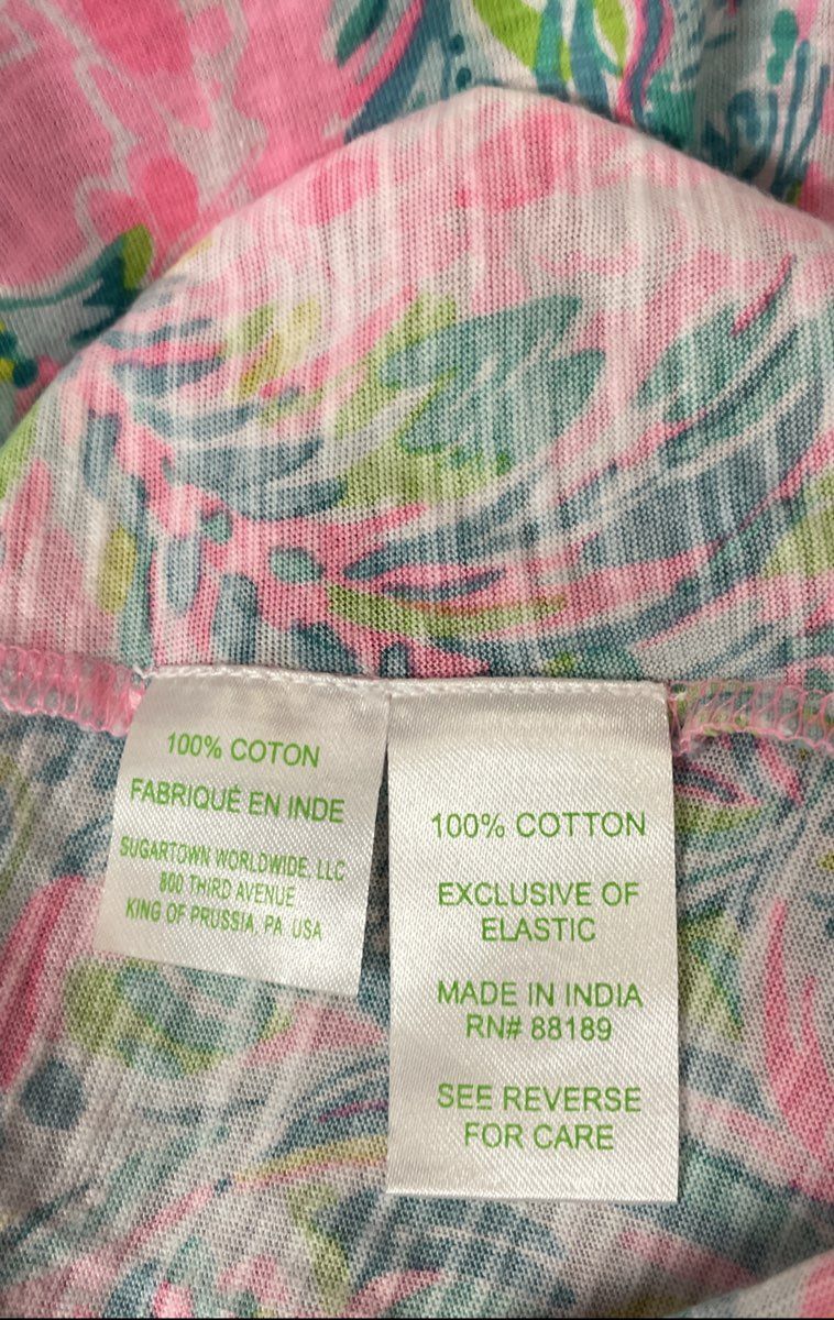 Lilly Pulitzer Women's Pink Tropical Floral Sleeveless Henley Cotton Top Sz S