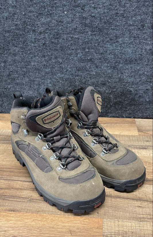 Columbia Hilltop Ridge Brown Suede Mesh Mid Hiking Boots Men's Size 10