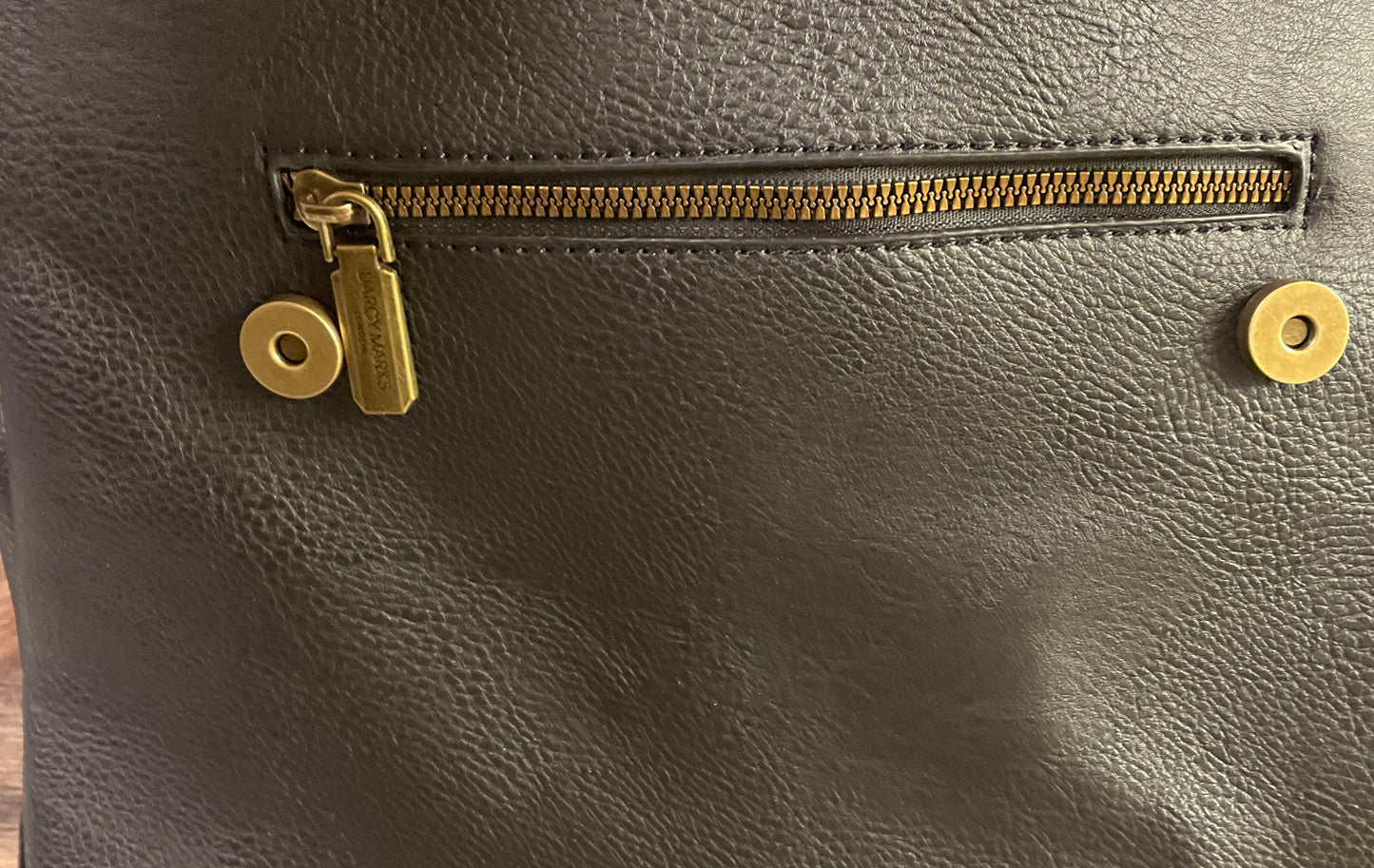 Darcy Marks Black Floral Embossed Pebbled Leather Backpack Handbag Gold Hardware