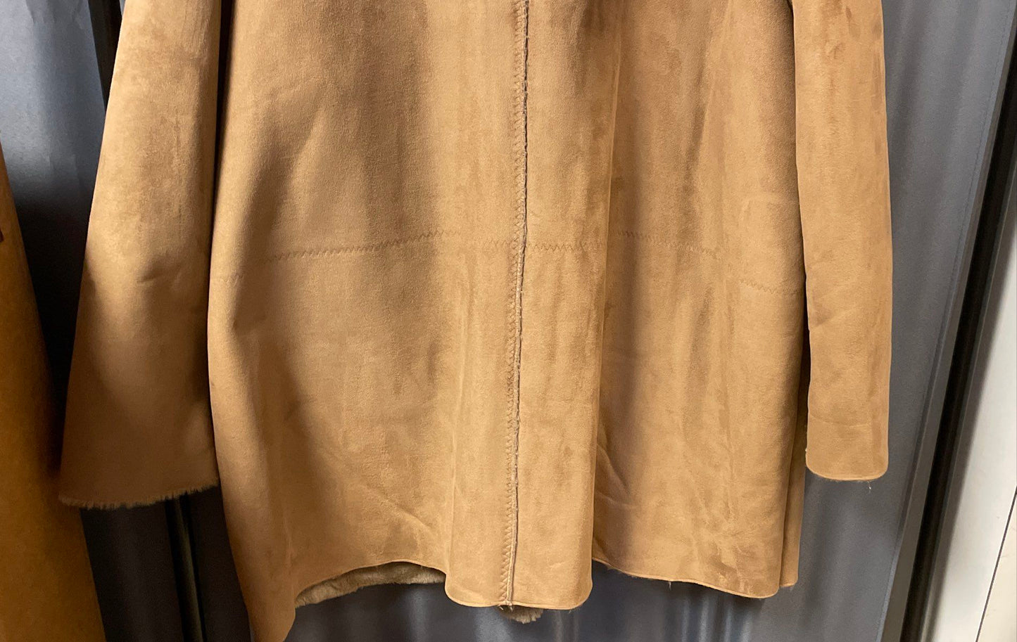 FUDA New York Women's Tan Camel Faux Shearling Suede Jacket Plush Lined Sz XXL