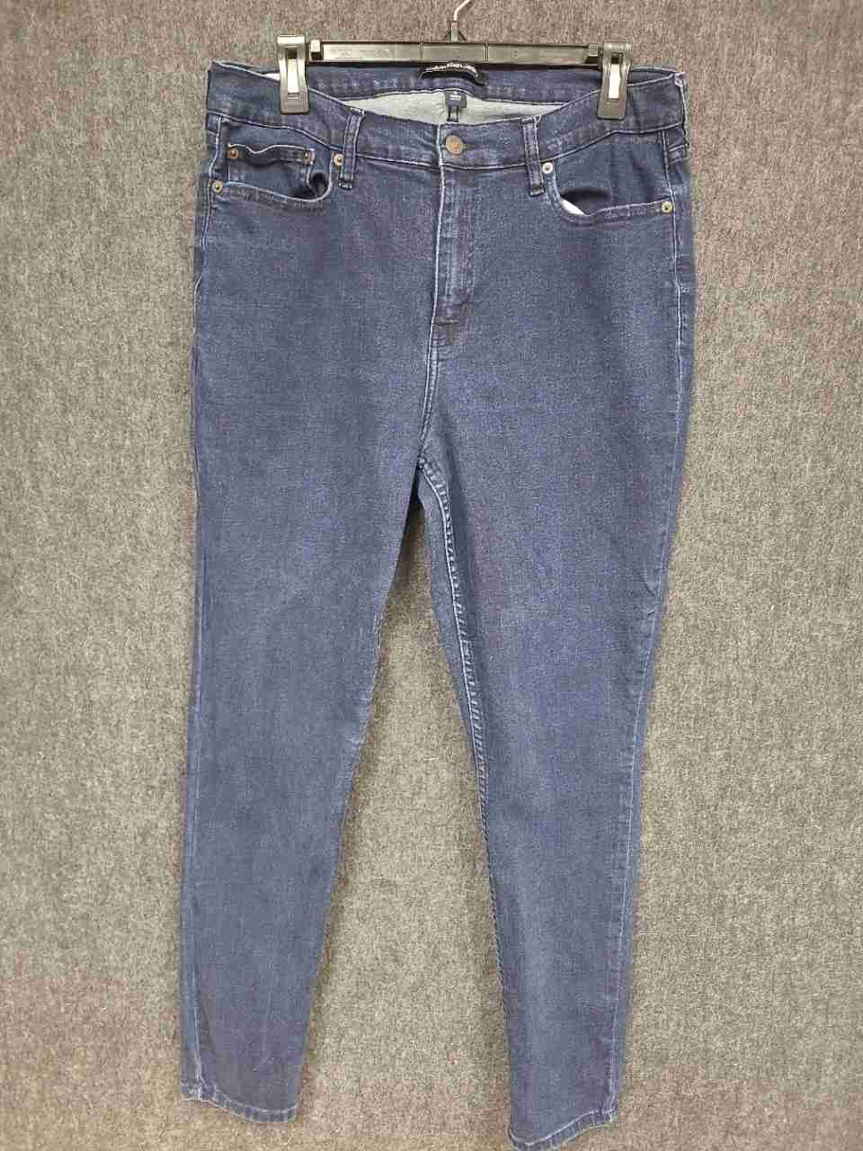 Calvin Klein Jeans Women's Dark Wash High Rise Skinny Repreve Denim Jeans Sz 16