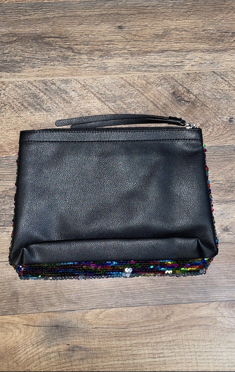 NWT Victoria's Secret Black Tote Bag W/ Mini Clutch Purse