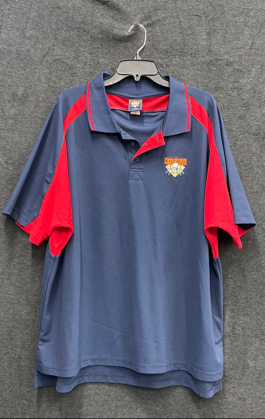 Cooperstown Dreams Park Men's Blue Red Embroidered Logo Polo Shirt Size 2XL