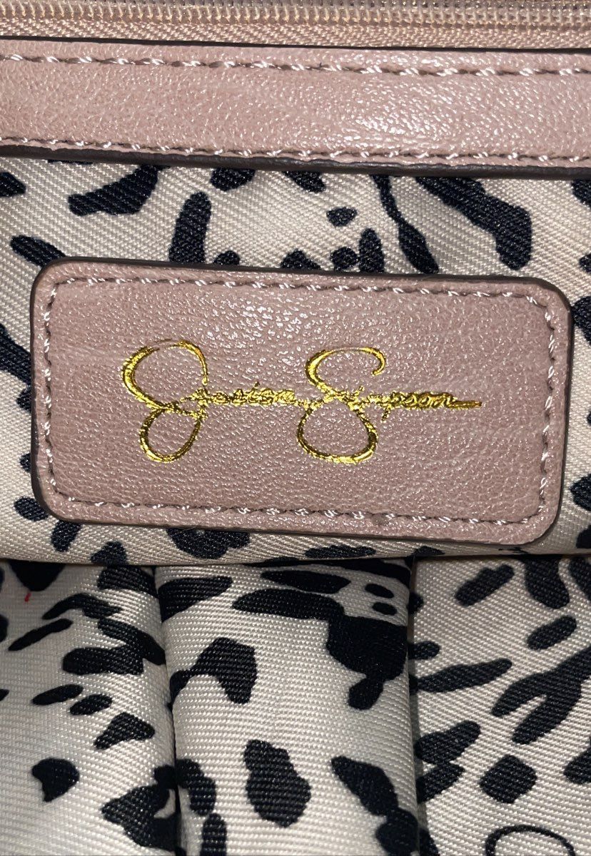 Jessica Simpson Pink Studded Faux Leather Large Tote Bag Gold Hardware