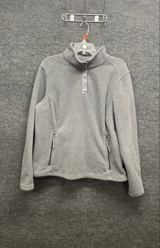 L.L.Bean Women's Gray Quarter Snap Fleece Pullover Jacket Sz L Reg