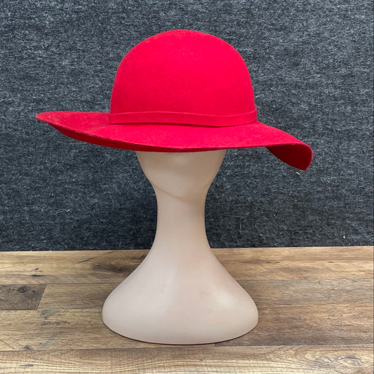 Scala Women's Red 100% Wool Wide Brim Floppy Dress Hat One Size