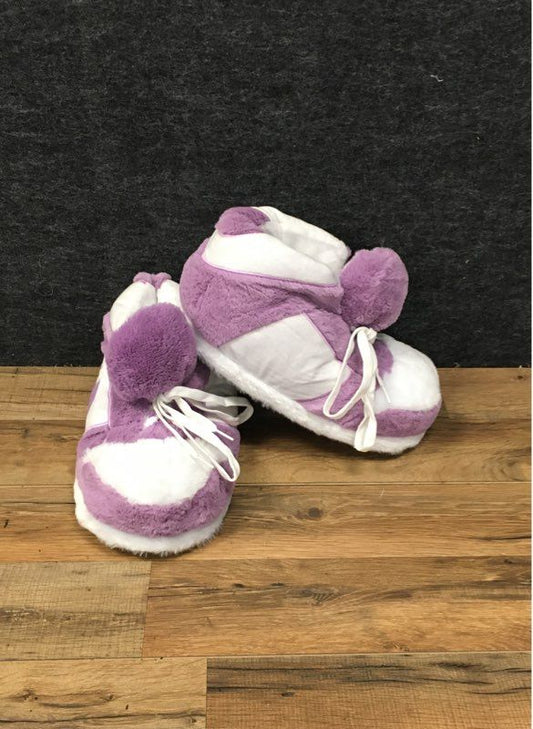 Unbranded High Top Sneaker Slippers Purple White Plush One Size Fits Most 36-46