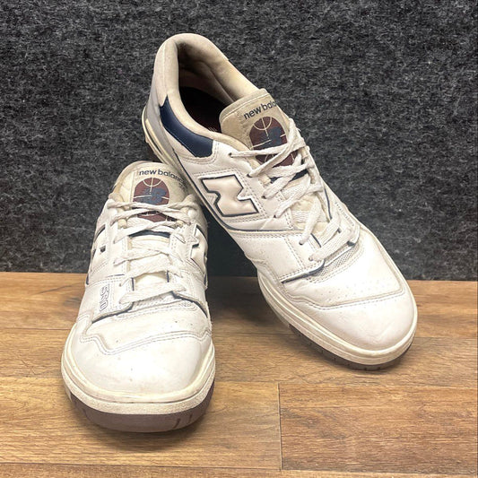 New Balance 550 White Navy Burgundy Basketball Sneakers Men's Size 10.5