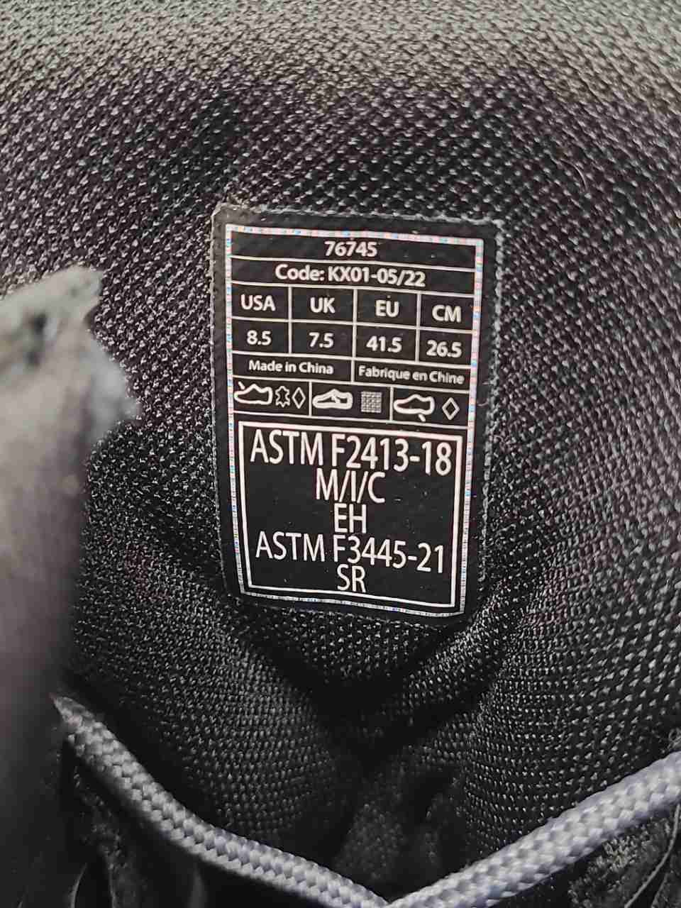 Ace Work Boots 76745 Black Leather Safety Toe EH SR Men's Work Boots Size 8.5