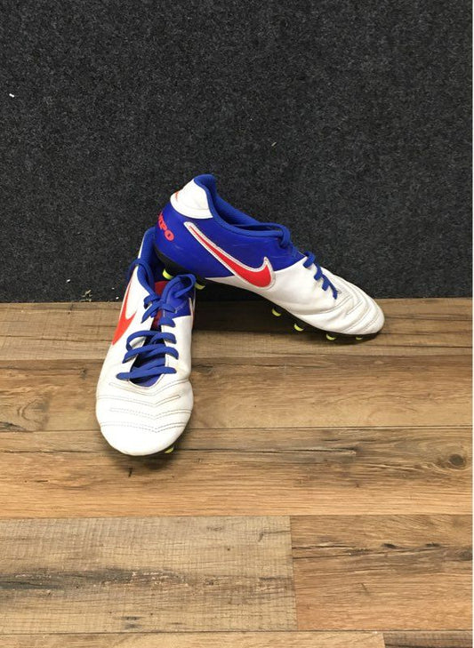 Nike Tiempo Rio III FG White Blue Lagoon Soccer Cleats Womens Size 9