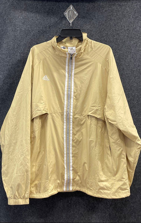 Adidas NWT Men's Windbreaker Jacket Tan Climalite Full Zip Sz 2XL