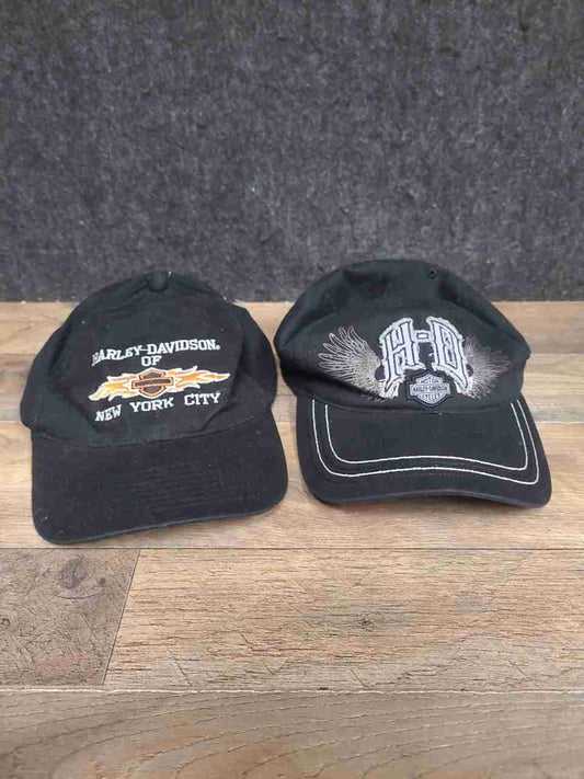 Lot of 2 Harley-Davidson Dealership Hats New York City & Wisconsin Caps OSFA