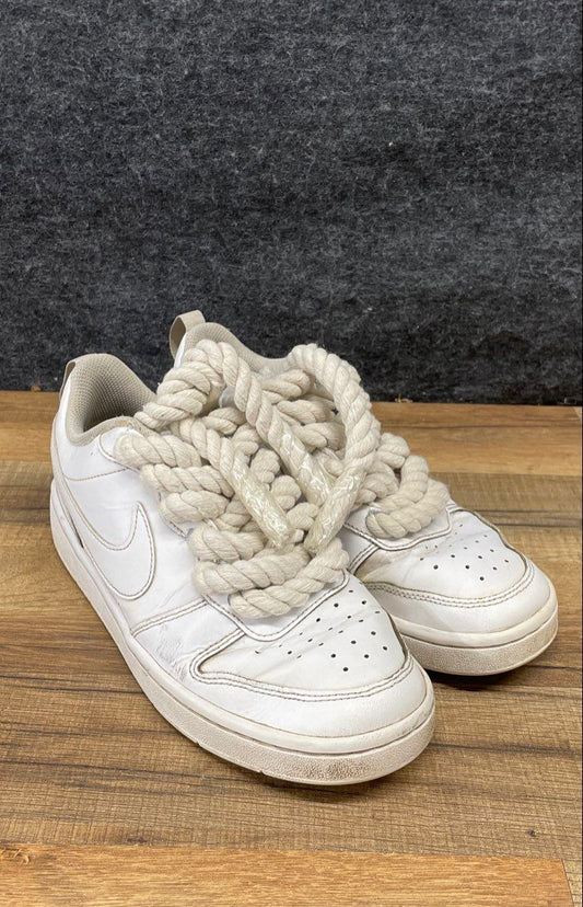 Nike Court Borough Low 2 White Custom Rope Lace Sneakers GS