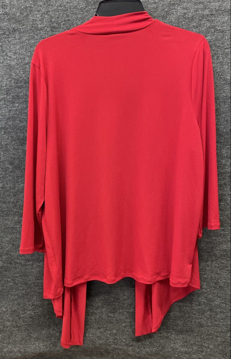 Torrid Women's Red Studio Knit Drape Open Front Cardigan NWT Size 1X