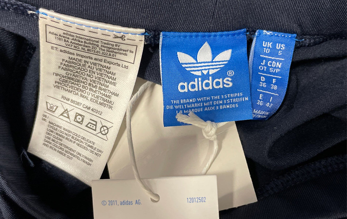 Adidas Originals Women's Gray Blue Colorblock Trefoil Leggings Sz S NWT