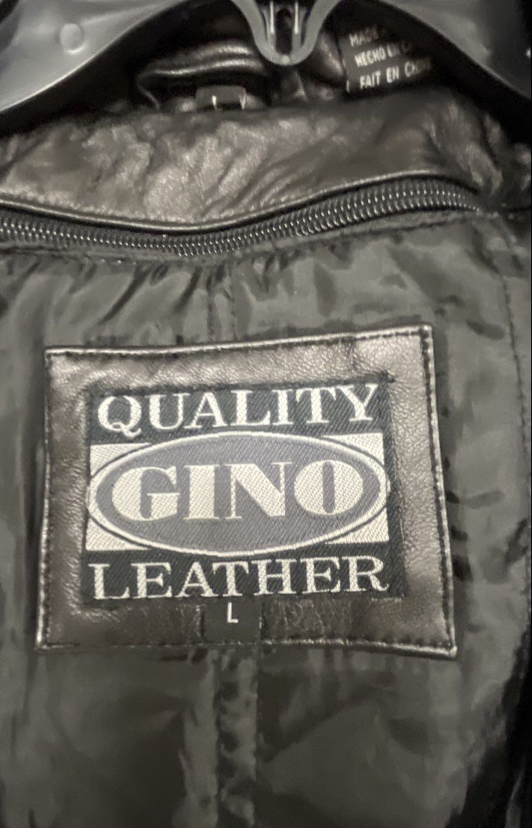 Gino Leather Men's Black Hooded Zip Up Parka Jacket Drawstring Waist Sz L