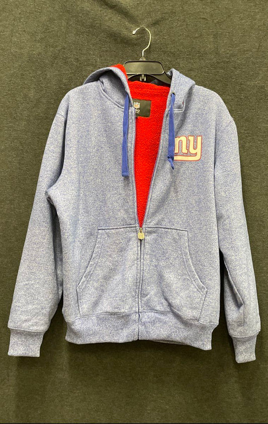 NFL Pro Line Men's New York Giants Full Zip Hoodie Sherpa Lined Blue Marl Sz S