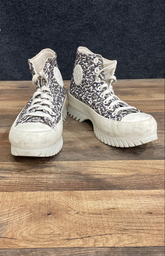Converse Chuck Taylor All Star Lugged 2.0 Grey Leopard High Top Women's Size 9