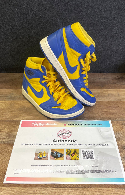 Nike Air Jordan 1 Retro High OG Reverse Laney Women's Size 8.5 COA