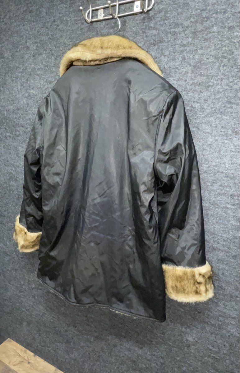 Vintage Y2K Komitor Women's Reversible Faux Fur Leather Coat Black Sz M