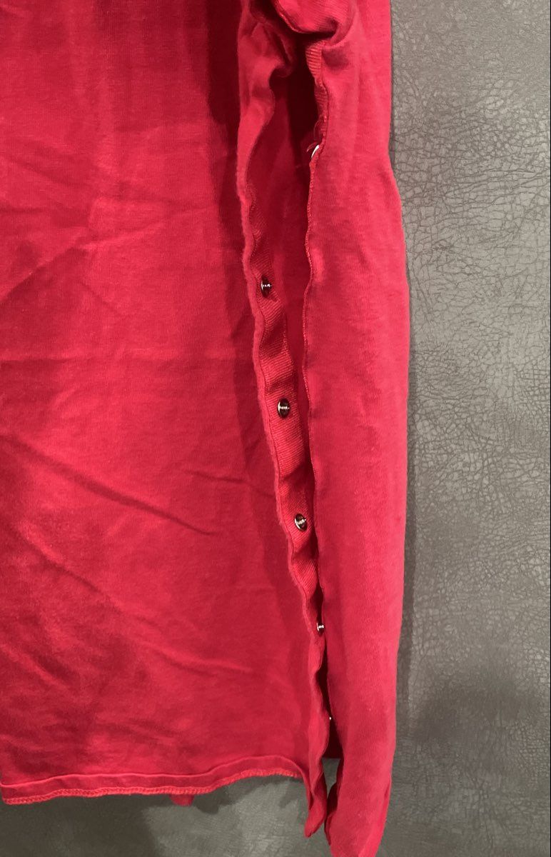 Inspired Comforts Men's Red Adaptive Side Snap Post Surgery T-Shirt V-Neck Sz L