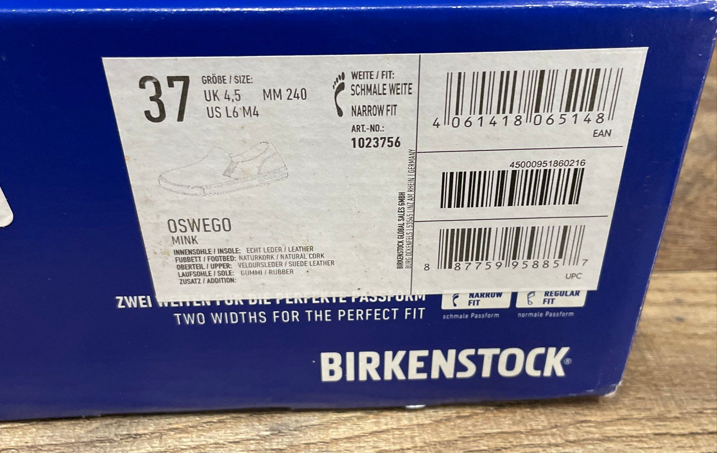 Birkenstock Oswego Mink Suede Slip-On Sneakers Women's Size 6 EU 37 Narrow
