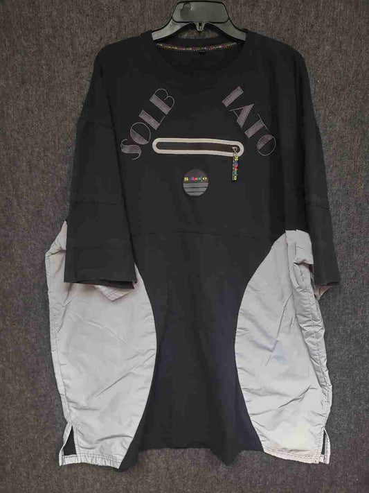 Vintage Y2K Solbiato Sport Men's Black Gray Colorblock T-Shirt Sz XXXL